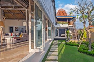 Side-by-Side the Spacious Living Area and the Guest Pavilion of Villa Manggala Bali - Private Pool Villa Near the Beach Berawa - Family Villas in Berawa Bali