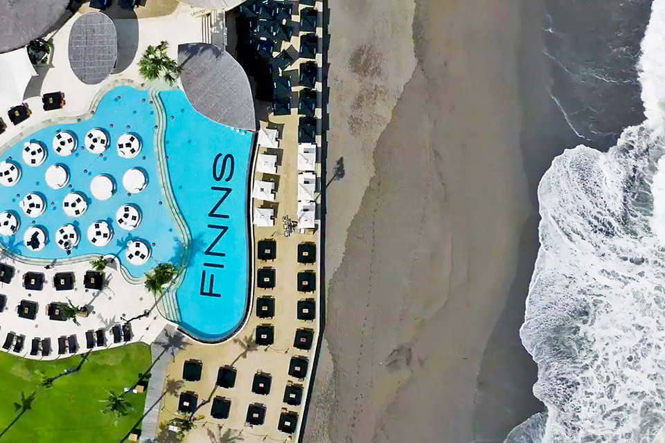 Finns Beach Club Bali Aerial View