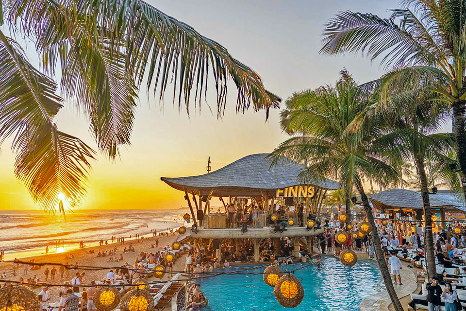 Colorful Sunset at Finns Beach Club Bali